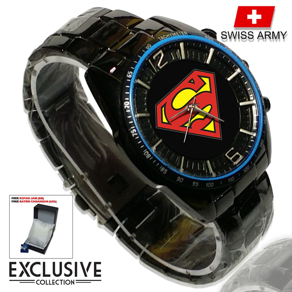 (Istimewa Bossque) Jam SUPERMAN  Rantai Sport (Elegan)