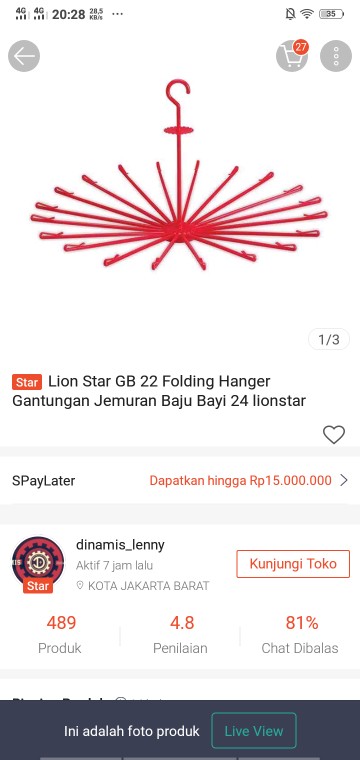 Lion Star Gb 22 Folding Hanger Gantungan Jemuran Baju Bayi 24 Lionstar