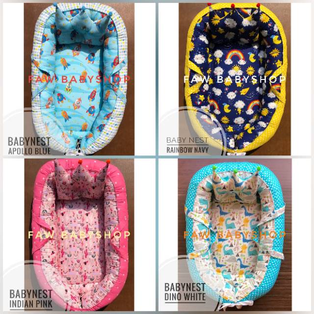 BABYNEST / Baby Nest / Kasur Bayi Serut Dengan Bantal Peang Crown