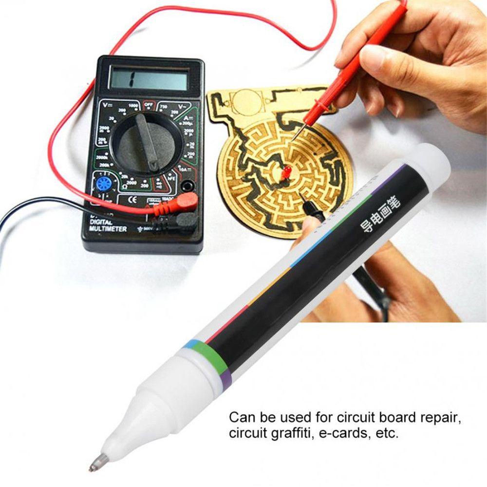 Pena Sirkuit Elektronik Agustina Student Conductive Circuit Repair Draw Black/Gold Magical Pen