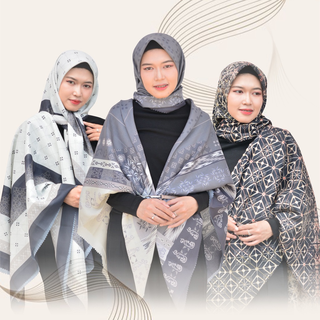 Hijab Jumbo | Kerudung Segi Empat Motif | Jilbab Syar'i Aswada Series