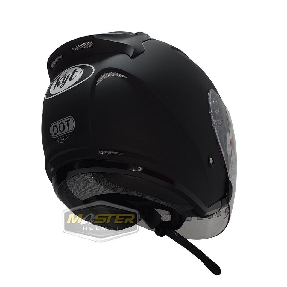 Model Baru.. Helm KYT Halfface KYT Galaxy Slide Solid Black Doff