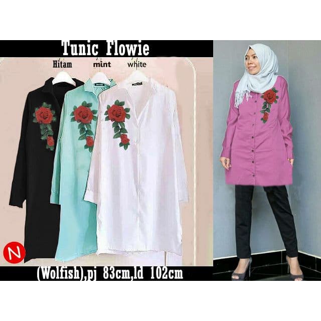 60165/TUNIK WANITA/BAJU BATIK/BLOUSE BIGSIZE/KAOS JUMBO/TUNIK PUTIH