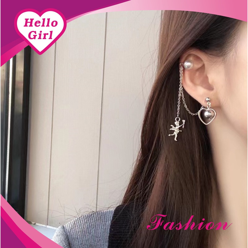 (Hello Girl)E38 Anting Wanita Anting Tusuk Earcuff Import