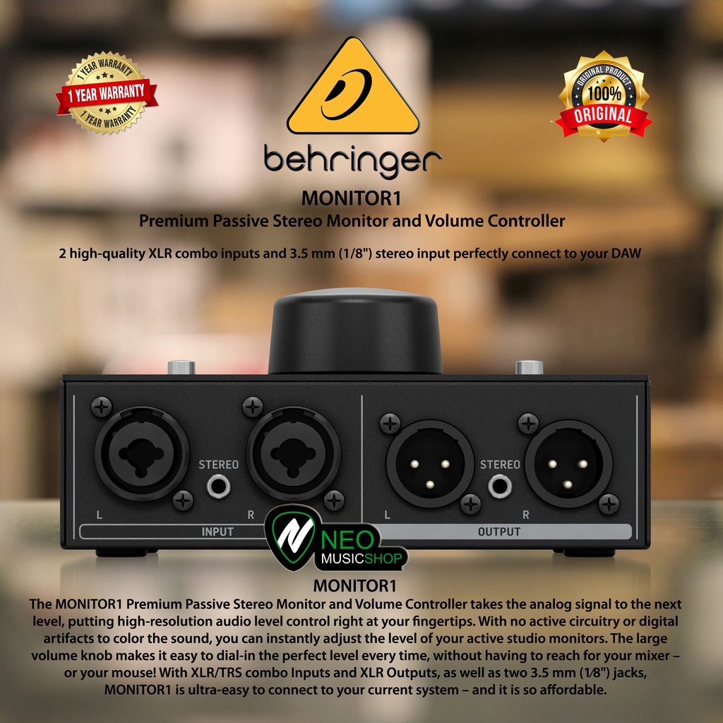 Behringer MONITOR1 Passive Stereo Monitor and Volume Controller