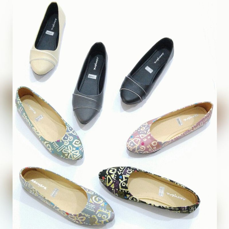 Borneo Sepatu Wanita Flat Flatshoes  BE05 dan BB18 Bahan Kanvas dan Sintetis by Xavyera