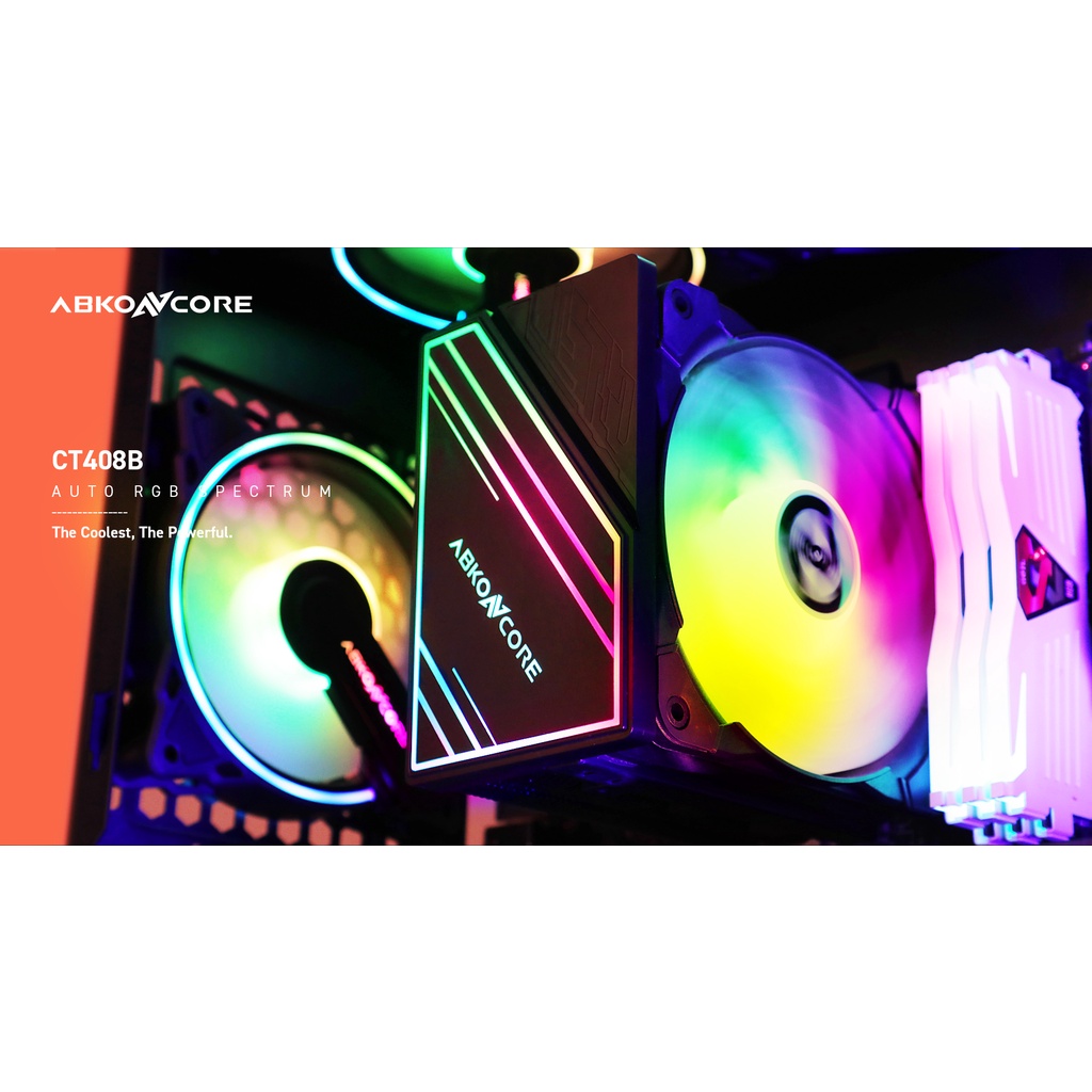 ABKO COOLSTORM T408B | 1 FAN RGB + LED Panel | CPU Cooler Abkoncore