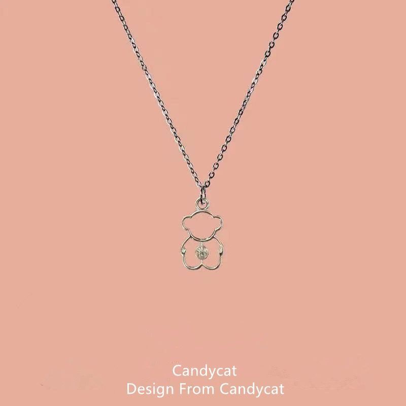 Gaya Korea ins Bear kalung untuk Wanita cahaya mewah pribadi minoritas rasa desain semua yang sesuai