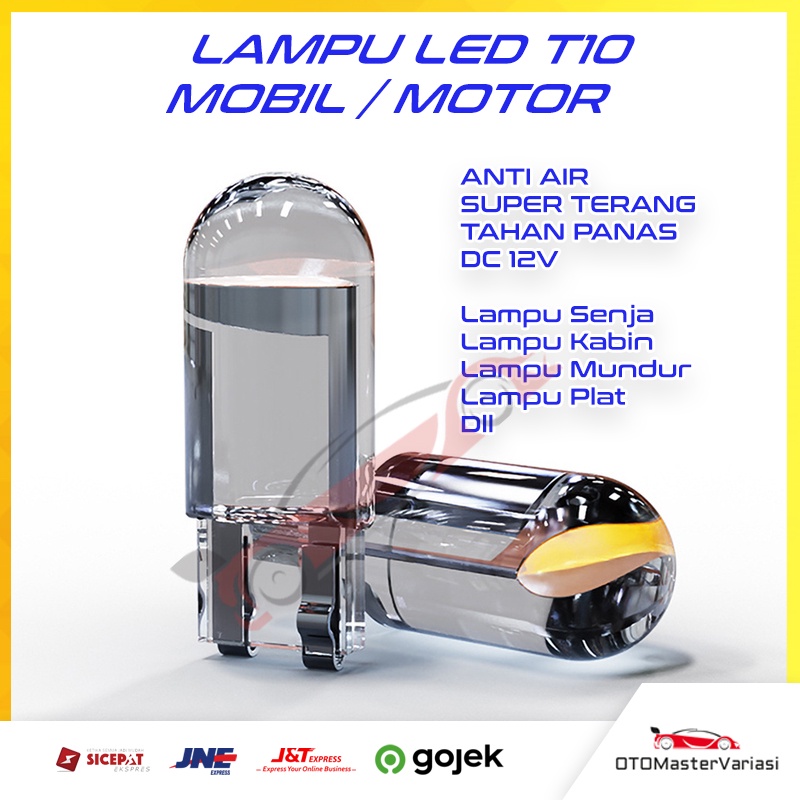 Lampu Led T10 Senja Mundur Kabin Motor Mobil Super Terang 12V Full Resin Kaca