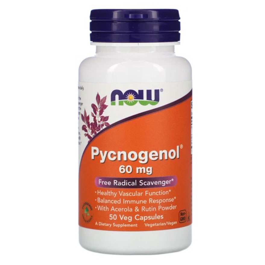 Now Foods Pycnogenol 60mg 50vcap Anti Radikal Bebas Kesehatan Vaskular