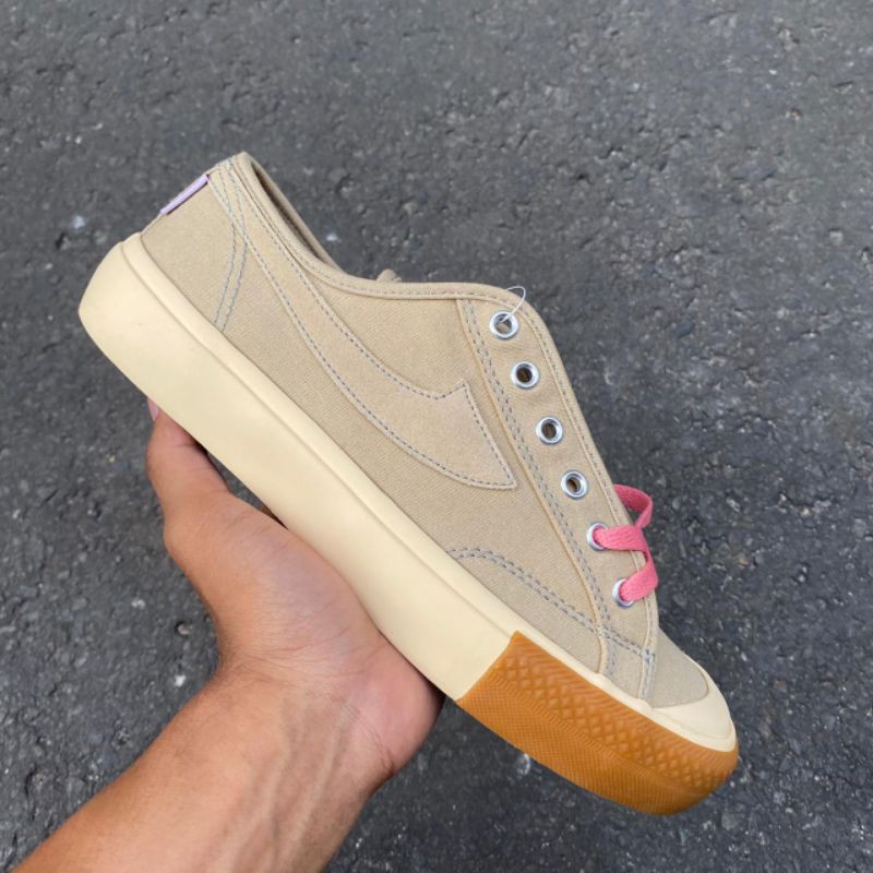 Sepatu Compass Gazelle Pink Frost (Hi Cut/Low Cut) Pria dan Wanita Cappuccino Upgrade-1