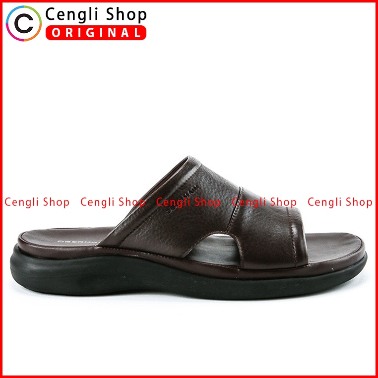 SANDAL OBERMAIN PRIA ORIGINAL CASUAL KULIT ASLI TERBARU COKLAT OM05