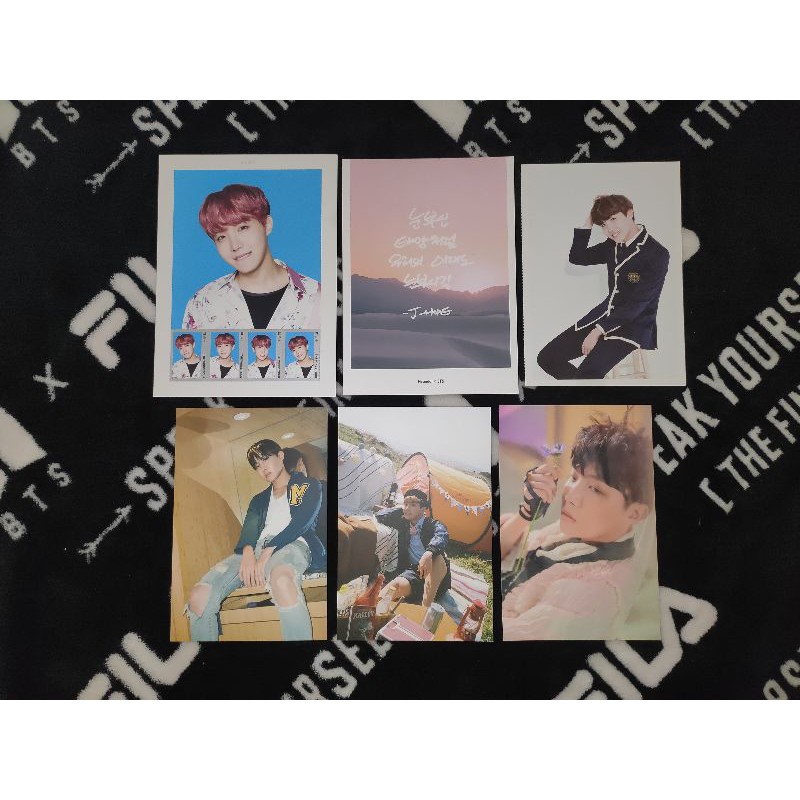BTS - Jhope Thingy (Wings Postage Stamp Seal, Armypedia, Photo card 3rd Army Kit, Postcard Hyundai)