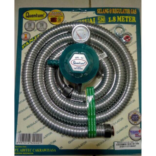 Selang dan regulator gas Quantum