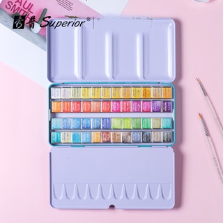 

Superior Solid Watercolor Master Level 48 clr Half Pan Set in Metal Tin