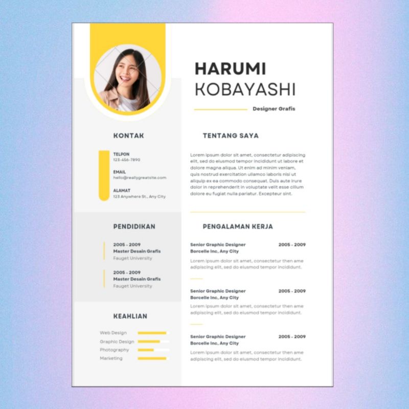 Jasa pembuatan Cv/Curriculum vitae | Lamaran kerja | Cv proffesional | Terpopuler | Bikin Cv dan lam