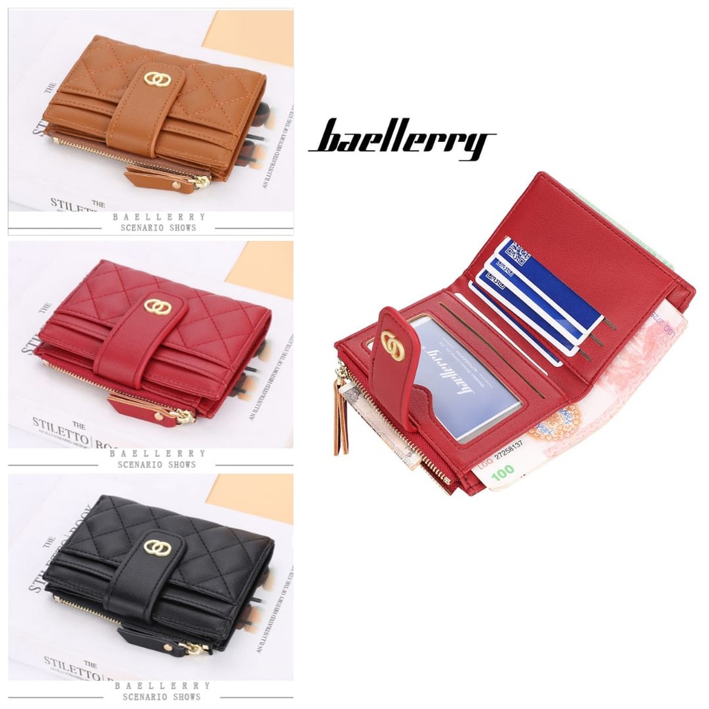 DOMPET LIPAT MINI WANITA IMPORT BAELLERRY ORIGINAL KULIT KARTU KECIL KOIN KOREA ORI BATAM MURAH