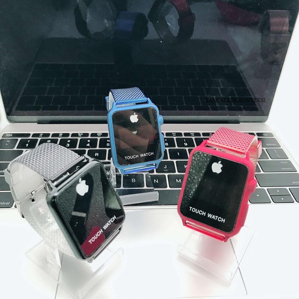 3.3 LNS - J-IP-03 JAM TANGAN WATCH RUBBER HITAM TOUCH SCREEN CASE WARNA Jam tangan elektronik