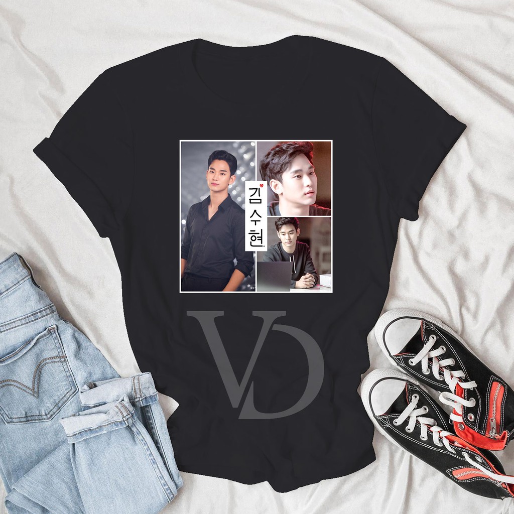 BAJU KAOS KIM SOO HYUN / KSH TEE V TEE WANITA PRIA LENGAN PENDEK / BAJU KOREA