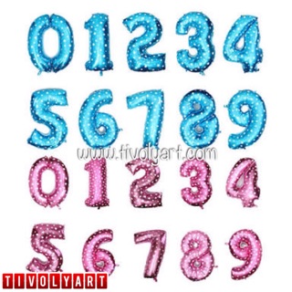 Jual Balon Foil Angka Biru & Pink | Balon Angka Pink Biru | Shopee