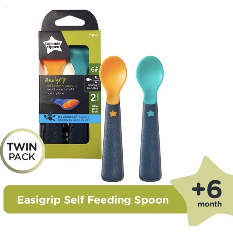 SENDOK MAKAN BAYI  TOMMEE TIPPEE Easigrip Feeding Spoon 2packs (446824)