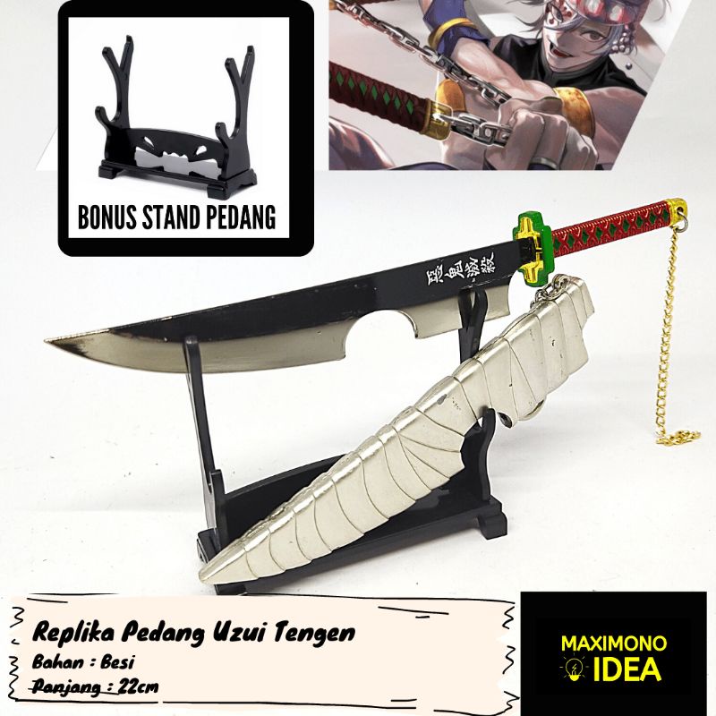 Gantungan Kunci Anime Action Figure Pedang Anime Nichirin Uzui Tengen Kimetsu no Yaiba