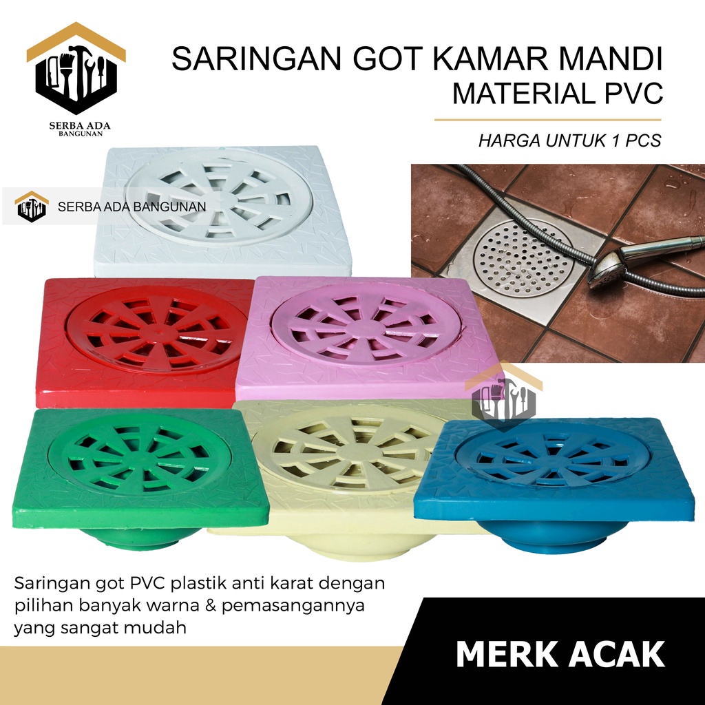 Saringan Got Tebal Plastik PVC Kamar Mandi Toilet Plastic Floor Drain Air WC