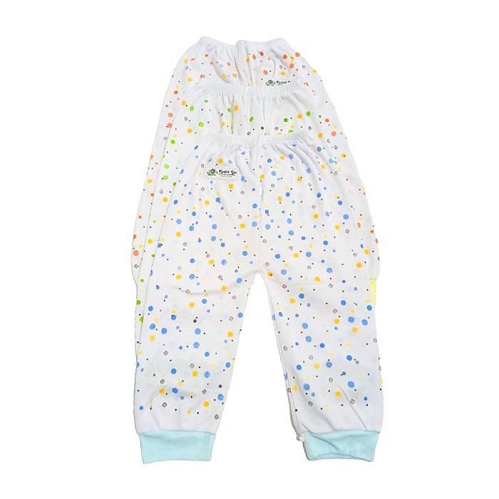 [ 3 pcs ] Celana Panjang Bayi Motif Polkadot Putih