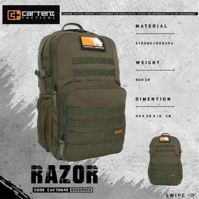 TAS RANSEL LAPTOP-TAS RANSEL CARTENZ RAZOR-RANSEL CARTENZ TACTICAL