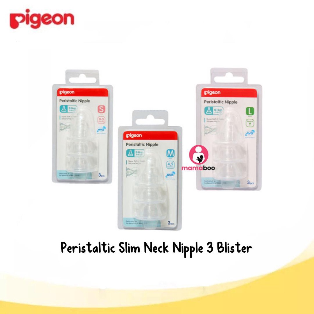 PIGEON Peristaltic Slim Neck Plus Nipple Blister 3in1