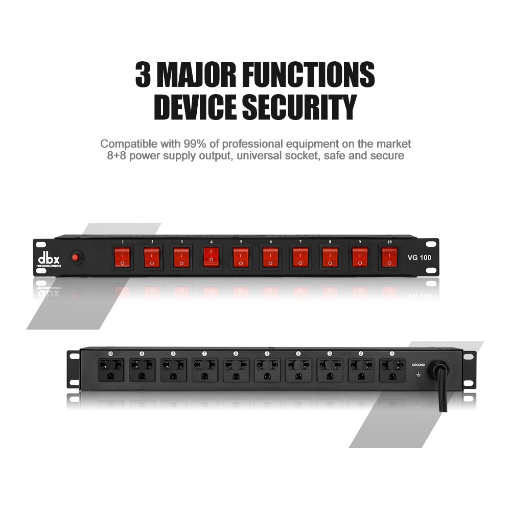 DBX VG-100 10-Saluran Filter Induk dan Peredam Kebisingan Stopkontak Listrik Urutan Pengalihan Independen Kontrol Daya Perangkat Perlindungan Perlindungan Mixer Papan Daya Antarmuka Audio Urutan Daya
