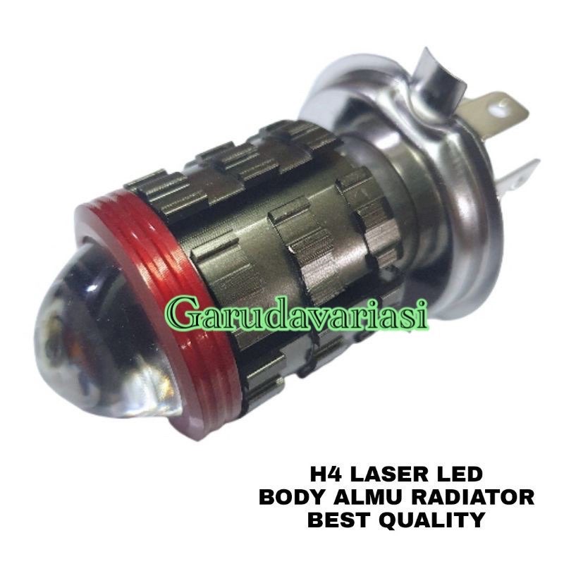 BOHLAM DEPAN PREMIUM H4 LED LASER AC DC 32W 12V/BOLHAM LED DEPAN H4/LAMPU MOTOR H4 LED LASER SUPER T