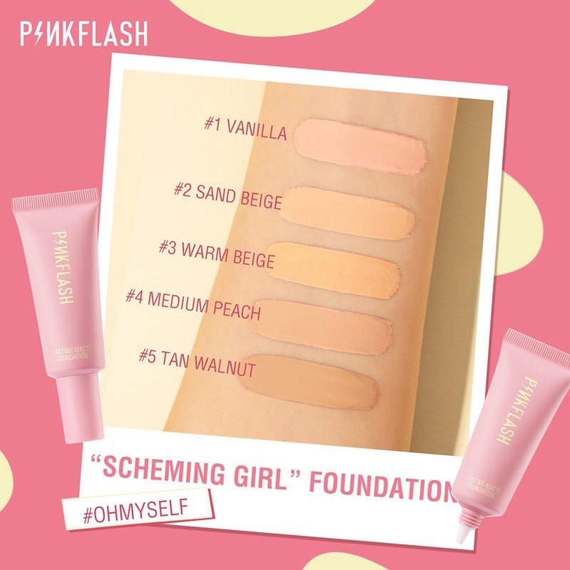 PinkFlash Lasting Matte Foundation PinkFlash Foundation Matte PinkFlash Foundation Pink Flash Alas Bedak Pinkflash