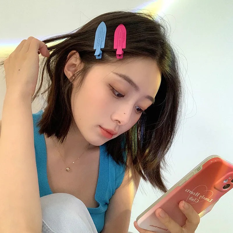 Women Girls Candy Color Metal Korean Style Cute Color Hairpin