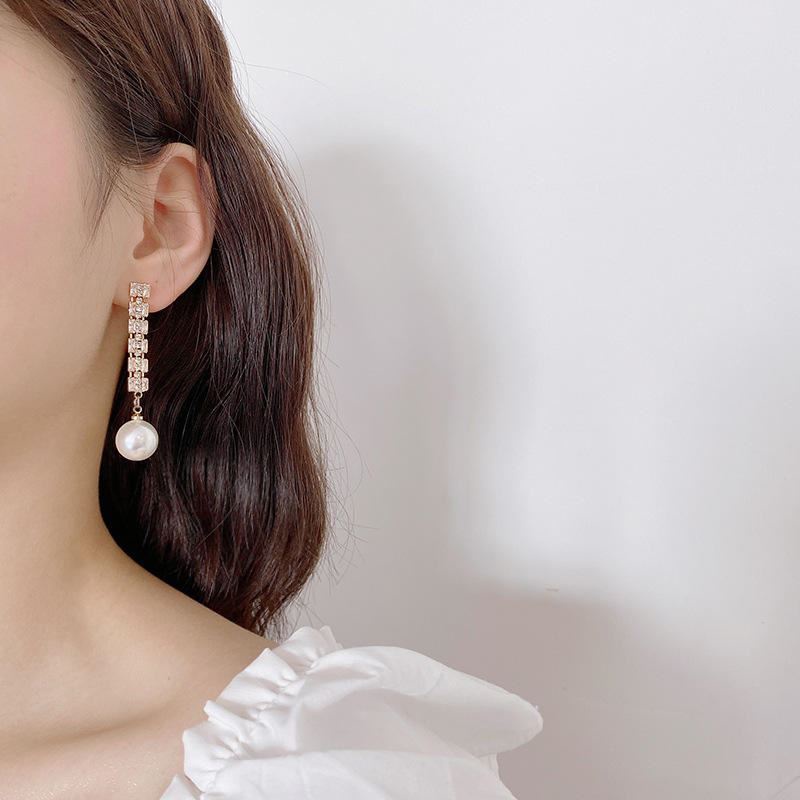 Mutiara Indah mikro bertatahkan 925 perak pin anting-anting all-match retro anting-anting anting-ant