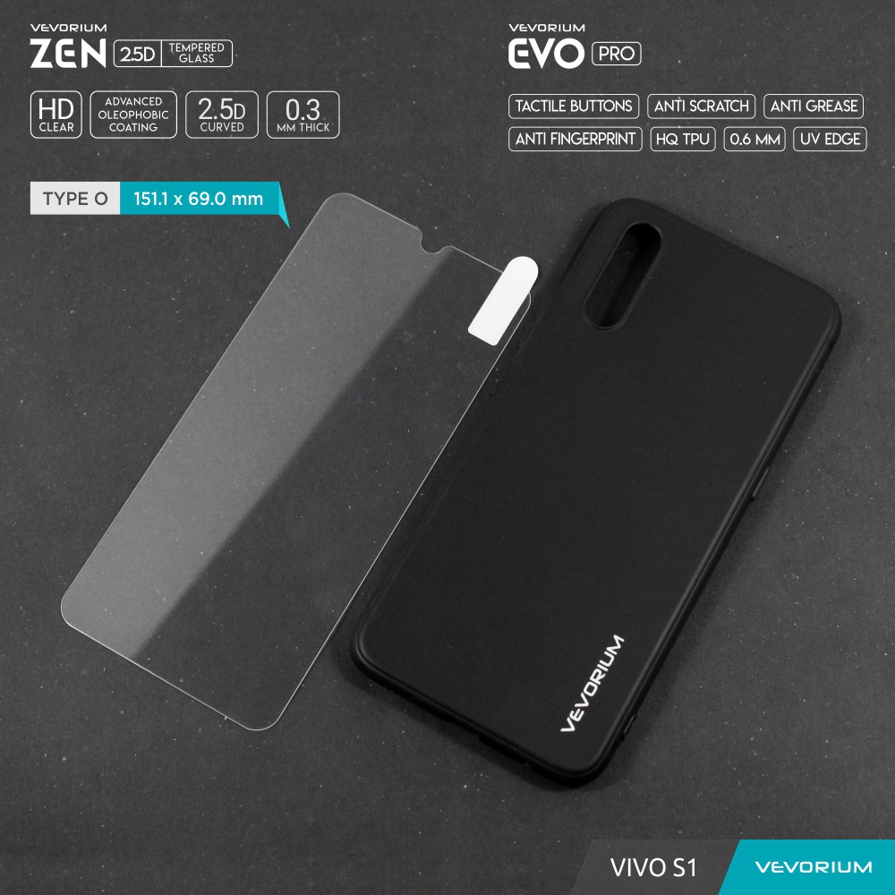 BUNDLE Tempered Glass! VEVORIUM EVO PRO Vivo S1 PRO S1 Soft Case Softcase