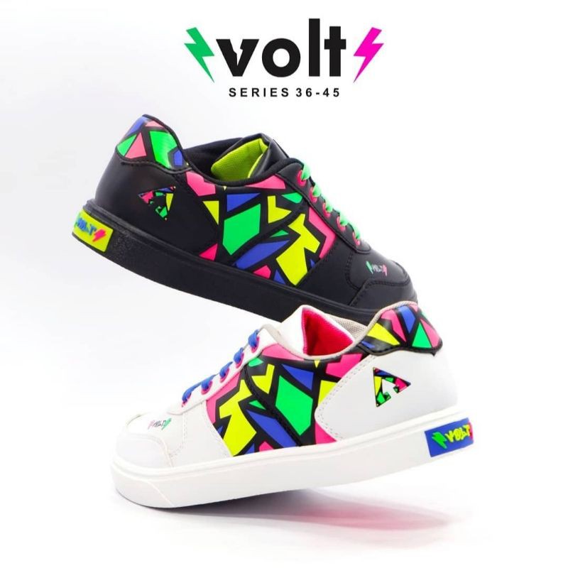 sepatu aerostreet volt putih hitam neon size 38, 39, 40