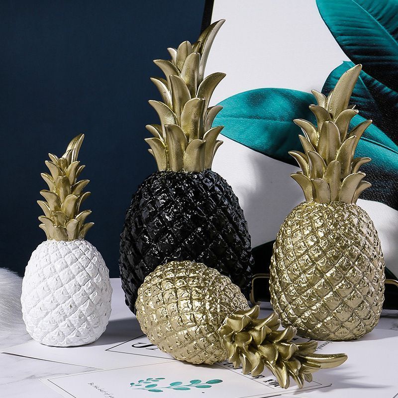 Dekorasi Desain Nanas Warna Emas Pajangan Nanas Tempat Pajangan Nanas Untuk Meja Dekor - Pineapple Ornament