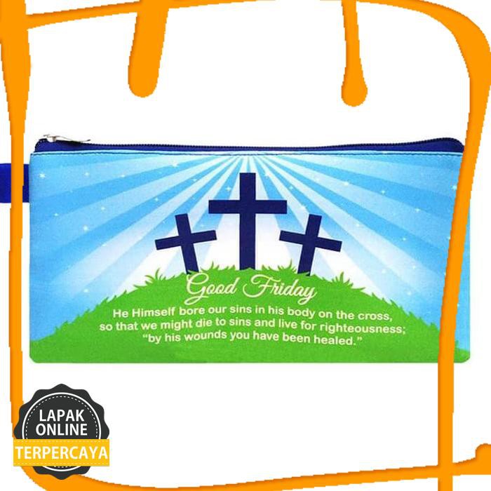 Original Easter Case Dompet Pouch Tiga Salib Benhur Souvenir Suvenir Paskah Barang Original