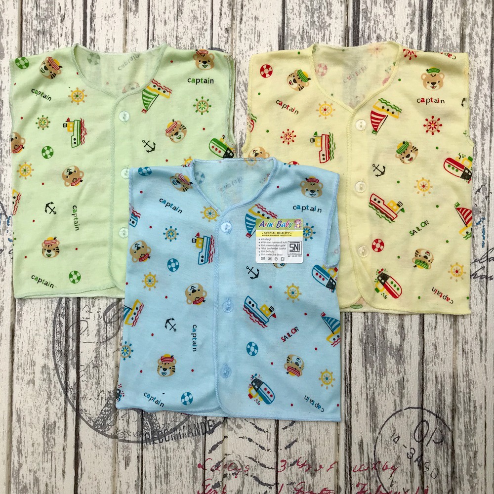 3 Pcs Baju Bayi Baru Lahir Motif Lengan Kutung Newborn DNW BABY