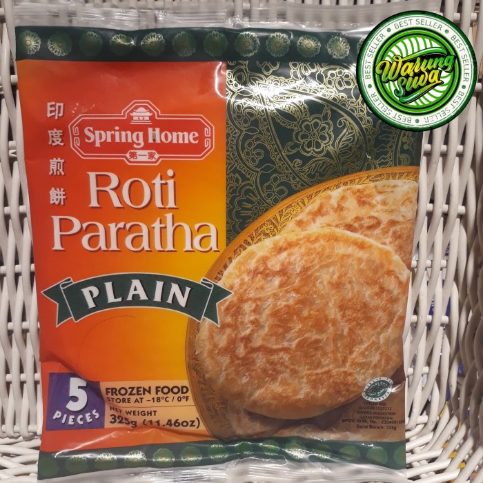 

Spring home roti paratha plain isi 5 pcs frozen 325 gram