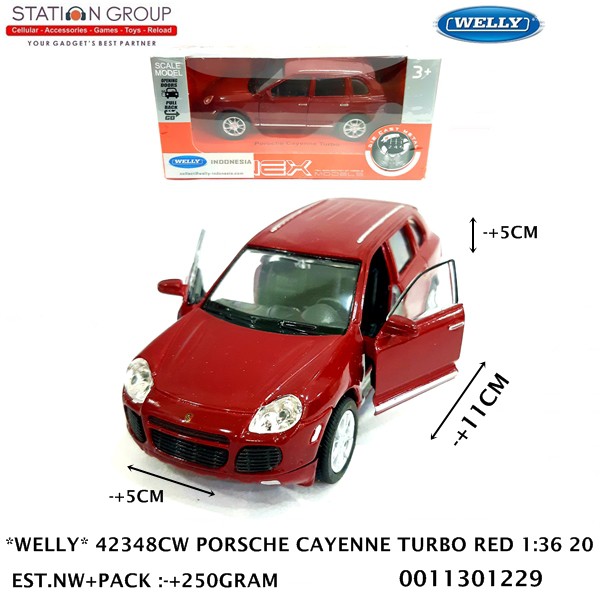 WELLY 42348CW PORSCHE CAYENNE TURBO RED 1-36 20 - DIECAST