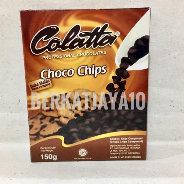 

JEY COLATTA CHOCO CHIPS Compound Coklat Tahan Panggang 150 Gram Halal 67H Paling Popular