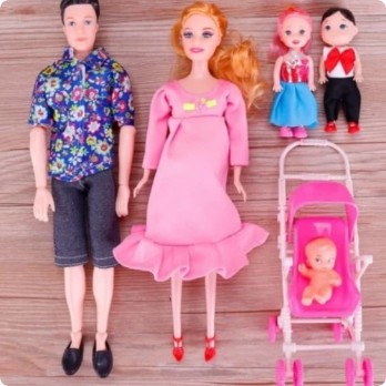 Paket Mainan Keluarga Barbie Ibu Hamil set Keluarga Barbie isi 6 pcs