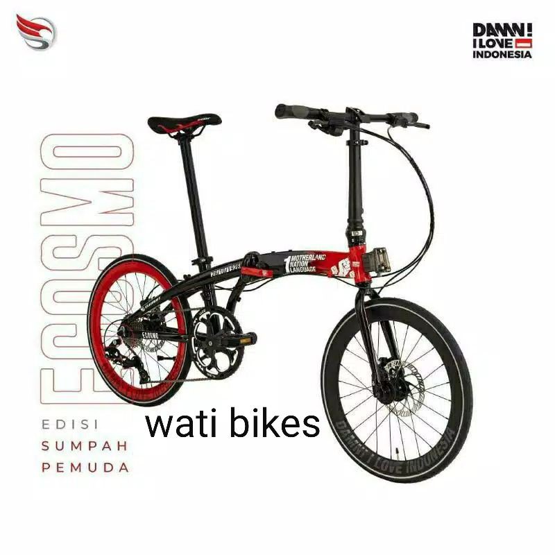 Sepeda Lipat Ecosmo 10 Edisi Sumpah Pemuda