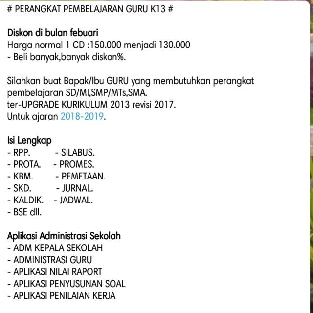 Cd Rpp Perangkat Pembelajaran Guru K13 Revisi Terbaru Shopee Indonesia