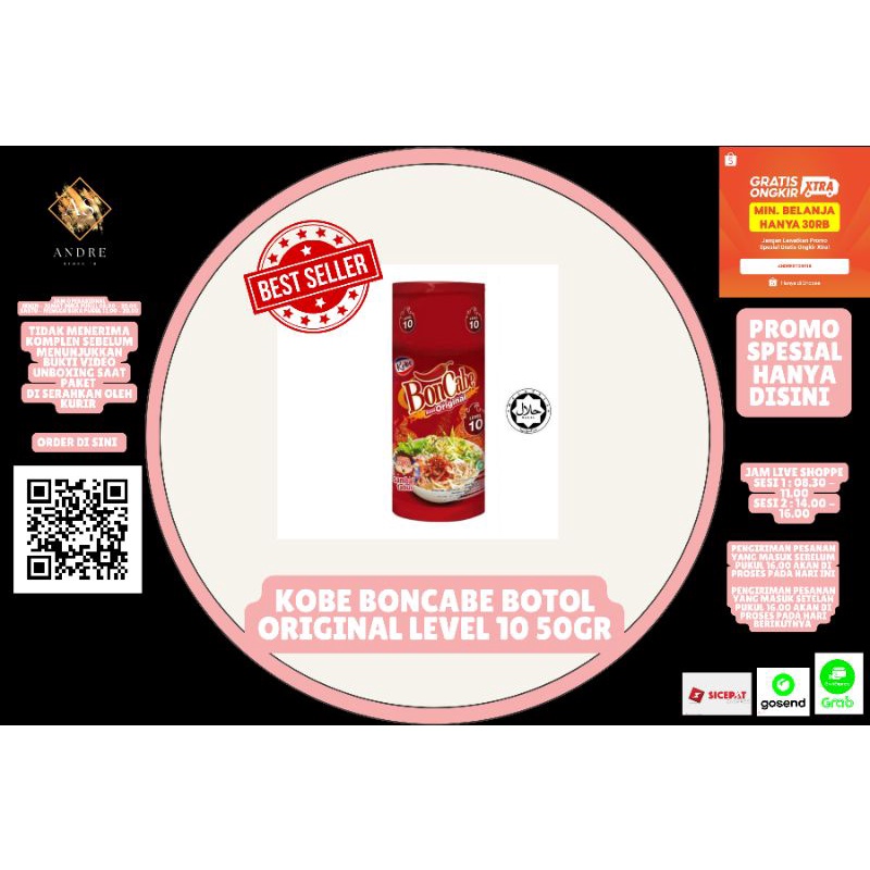 

Makanan Instan - Bubuk Cabe - Kobe Boncabe Botol Original Level 10 50gr/50 gram (Cemilan/Temen makan) *AndreStore18*