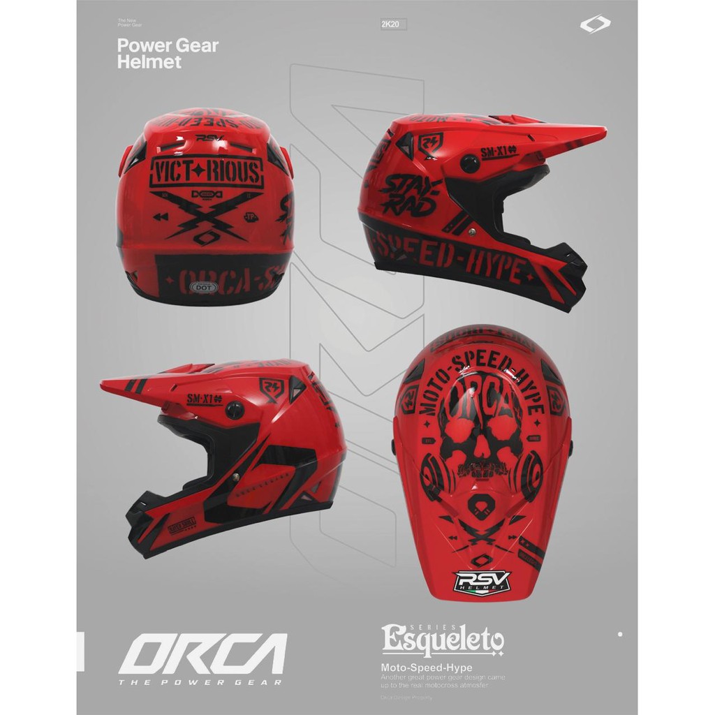 HELM RSV ORCA ESQUELETO SERIES - RED