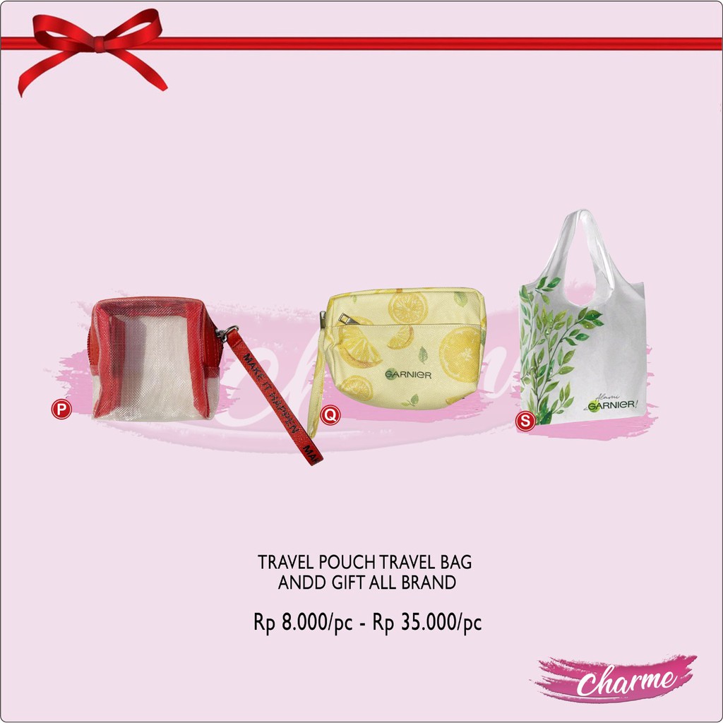 (READY LANGSUNG KIRIM) Pouch Travel Tote Bag Brand Kosmetik Tas Lipat Original