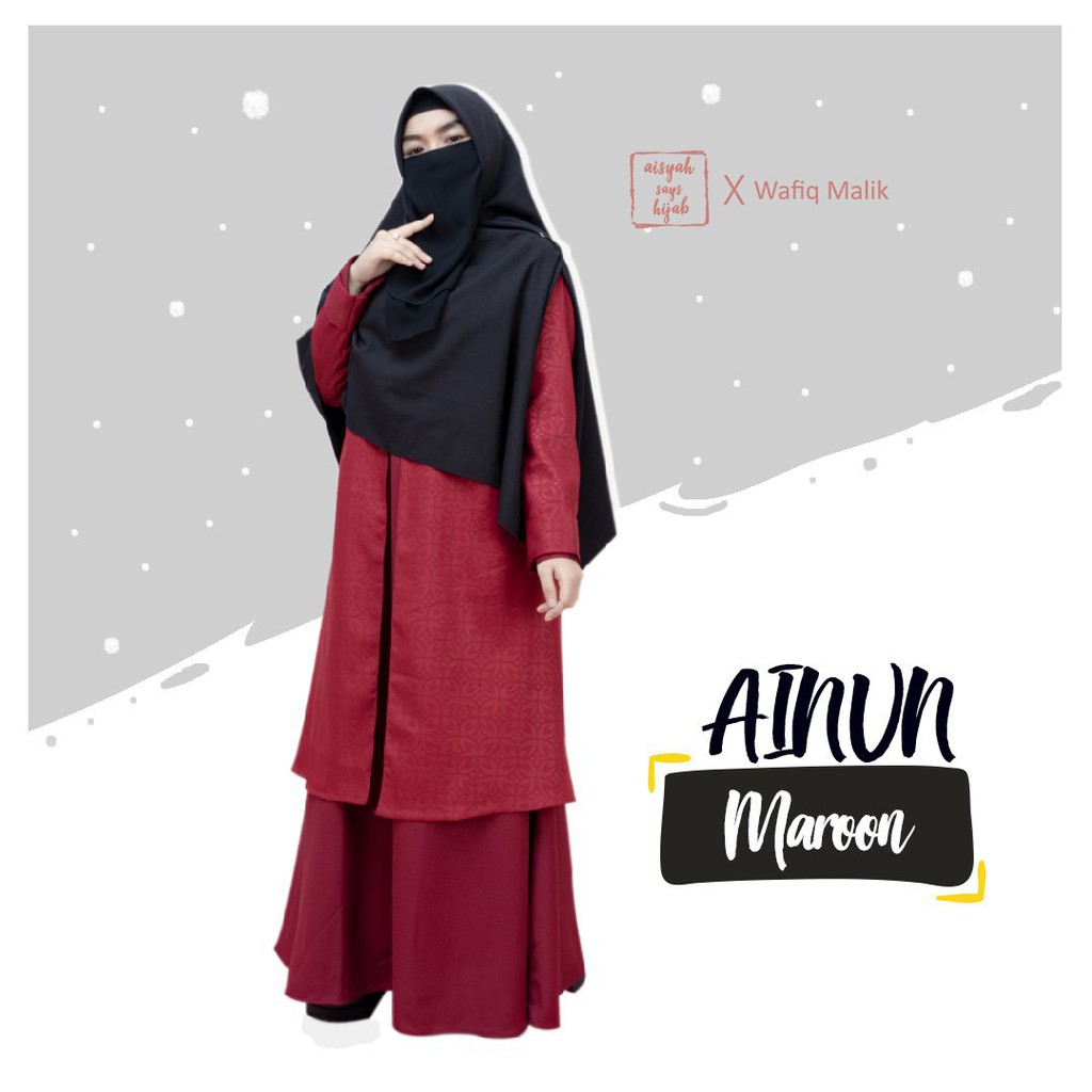 Ainun Outer Maroon Aisyah Says Hijab
